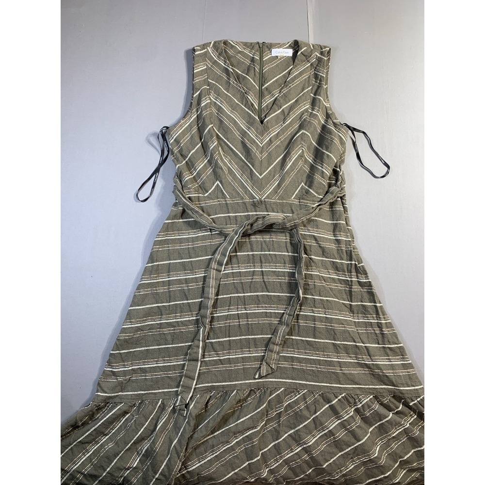 Calvin Klein Size 14‎ Sleeveless Maxi Dress  V-Neck Waist Tie